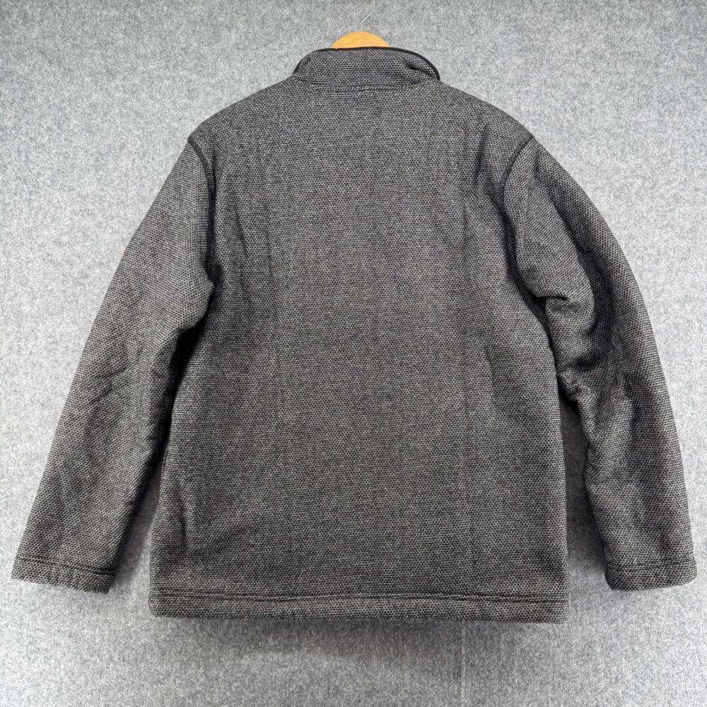Orvis Pullover Sweater Mens Medium Gray Quarter Zip Sherpa Lined Honeycomb Knit - Picture 3 of 10